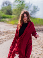 Накидка с бахромой Chintamani короткая (красная)