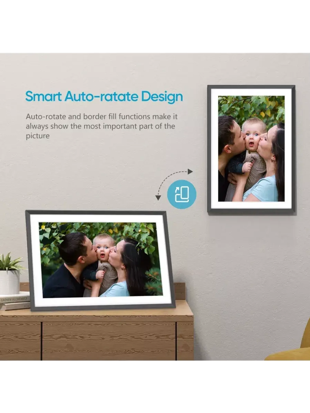 Цифровая фоторамка Arzopa Wi-Fi, 15,6-дюймовый сенсорный экран IPS, разрешение 1920x1080