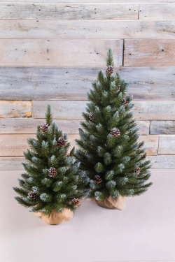 Ель Женева заснеженная с шишками 90 см., леска, Triumph Tree (72064)