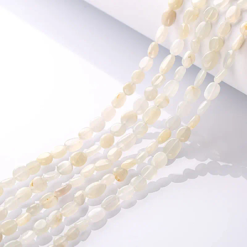 Лунный камень, галтовка 6-8/8-10 мм, на нитке 38 см