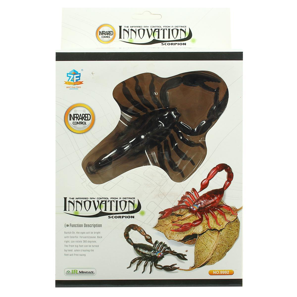 Интерактивная игрушка Junfa Скорпион коричневый, р/у, световые эффекты, 16х13х7см