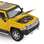 Модель 1:24 Hummer H3, желтый, откр. передние и задняя дверь, капот, свет, звук