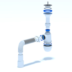 Сифон для раковины Ани Пласт 1 1/2"*40 с литым выпуском, с гибкой трубой 40*40/50 (C0515)