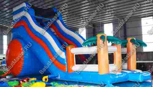 Надувной батут-горка "Супер-волна" 13*6*8 м