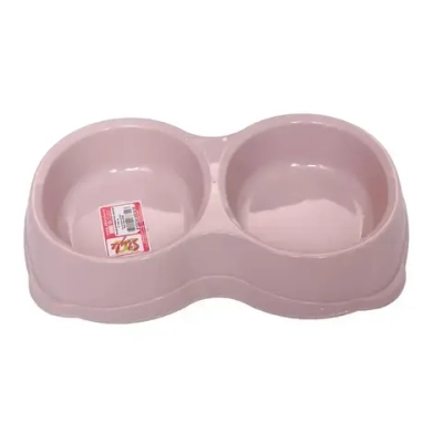 Миска для животных двойная 2Х250 мл. пепельно-розовый