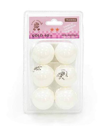 Мячи Dragon Training Gold 2* New (6 шт, бел.) в блистере