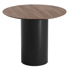 Стол обеденный Type D 90 см основание D 39 см (орех/черный)