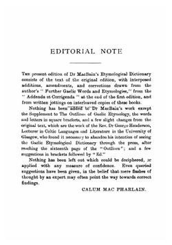 An etymological dictionary of the Gaelic language | Alexander Macbain