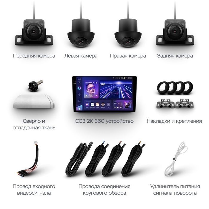 Магнитола для УАЗ Патриот Пикап Профи 2016+ - Teyes CC3-2K-360 монитор 10.36" 2K QLED на Android 10, Быстрая, CarPlay, 4G SIM-слот, 4 камеры в комплекте