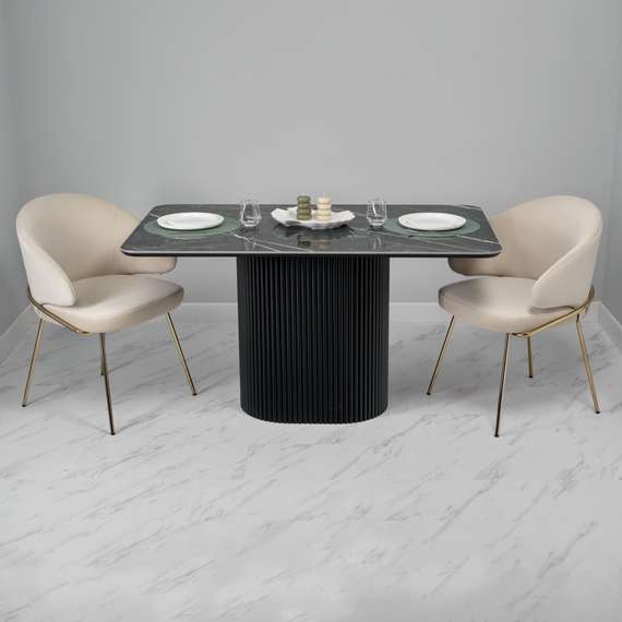 Стул Lime, кремовый микровелюр с золотыми ножками