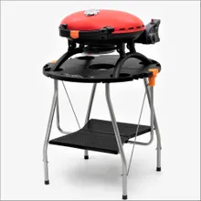 Портативный газовый гриль O-GRILL 500MT bicolor black-red + адаптер А, 1 горелка
