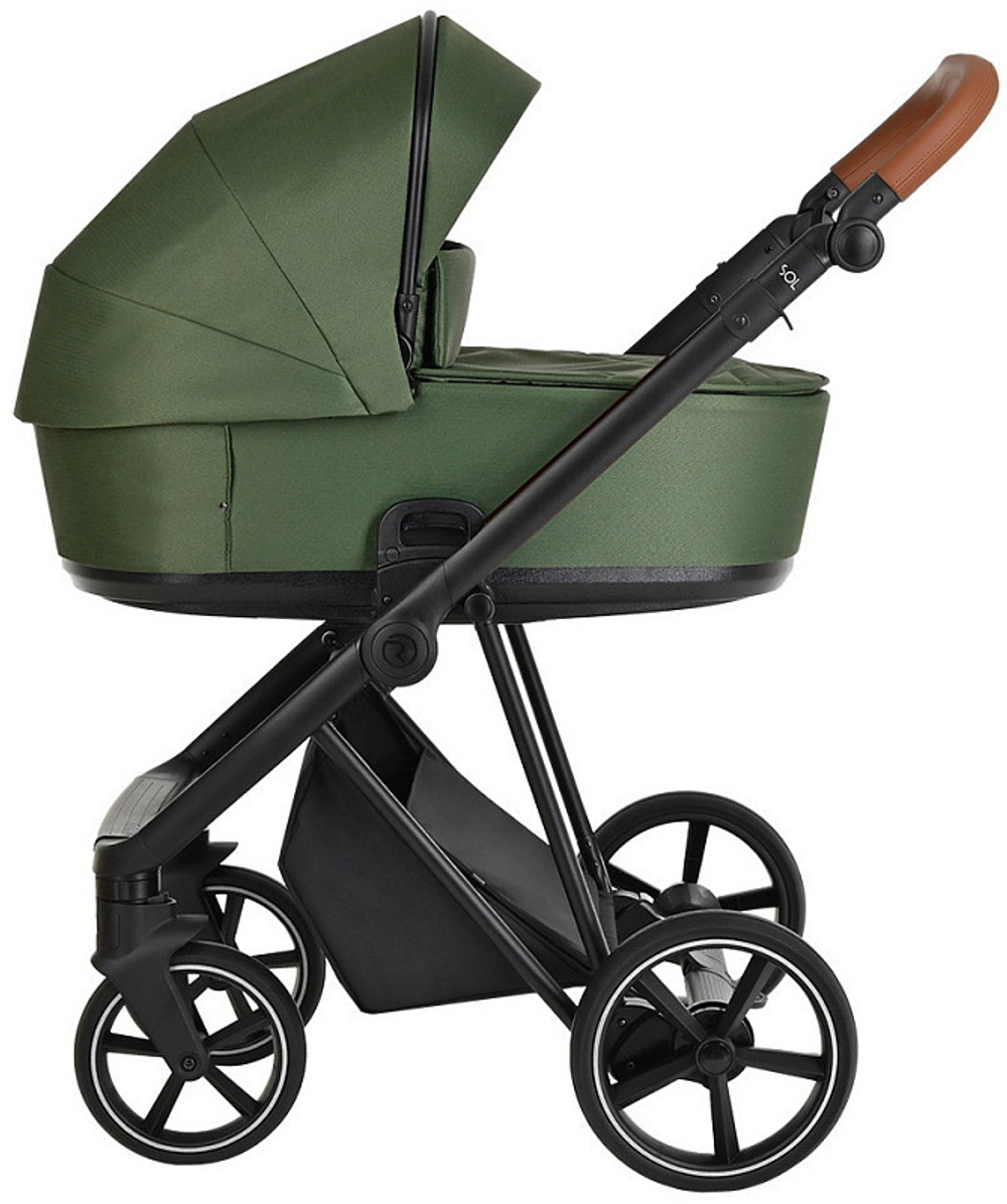 Детская коляска Roan Sol 3 в 1 с автокреслом Avionaut Silver Black RSL/1013 Boho Green