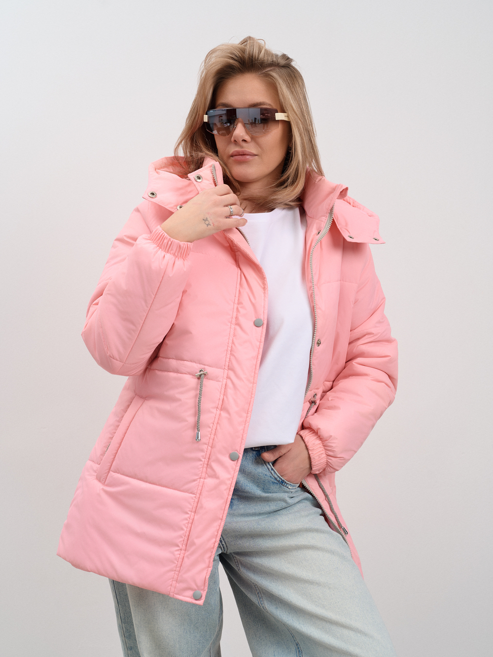Парка женская демисезонная "Воздух" розовый