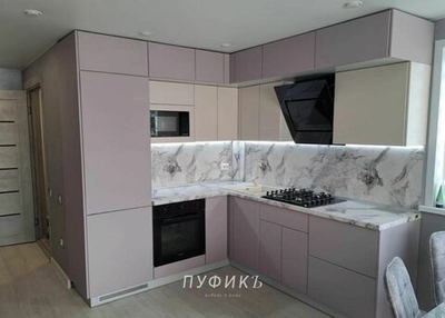 Кухня угловая "Пыльно розовый"