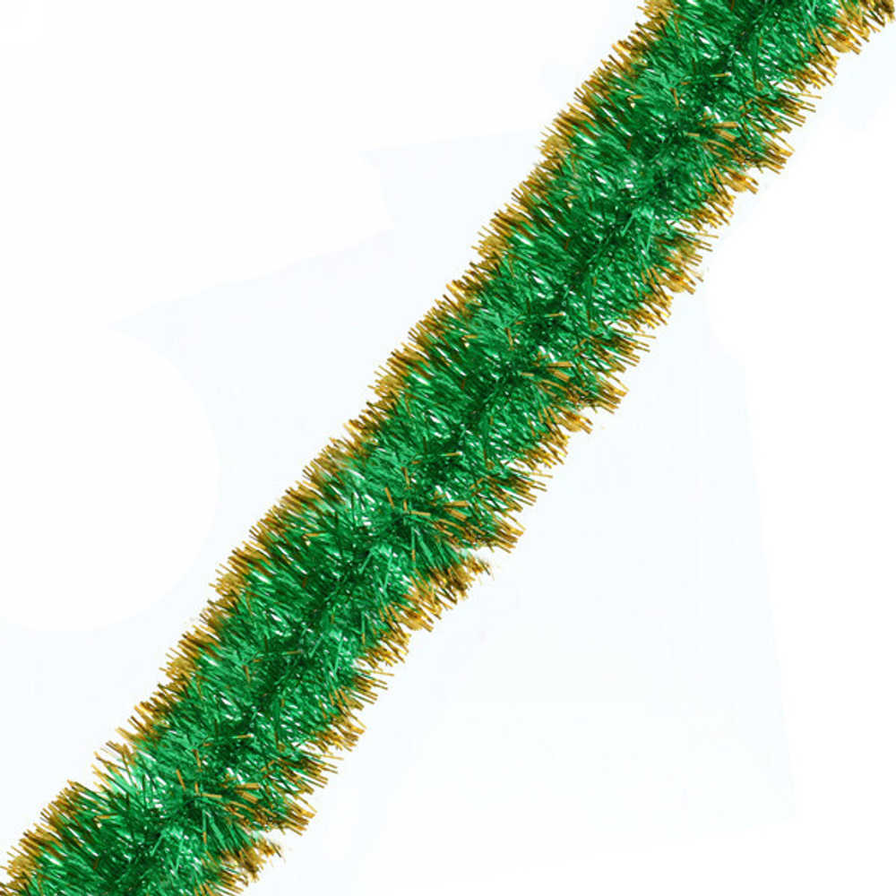 Мишура 2м 7см «Вспышки карнавала» золото/зеленый