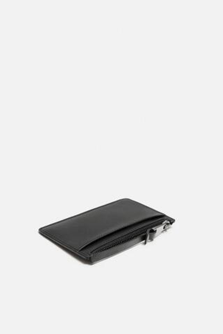 ZARA КОЖАНЫЙ КАРТХОЛДЕР, ЧЕРНЫЙ