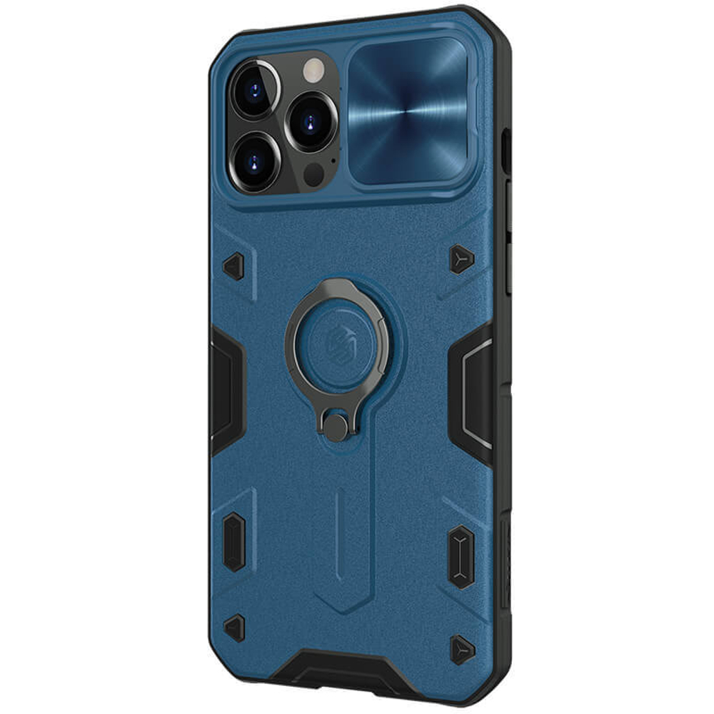 Противоударный чехол с кольцом и защитой камеры Nillkin CamShield Armor Case для iPhone 13 Pro Max