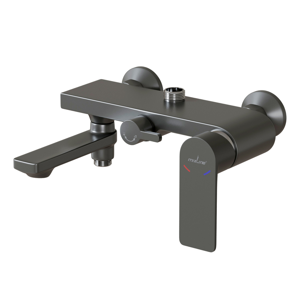 Душевая система ML33-06GR "City Graphite"(смес35К с изл+лейка3поз.+душ.шланг+тропич.душ.) ГРАФИТ