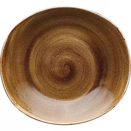 Тарелка глубокая «Крафт Браун» фарфор 0,5л ,H=35,L=210,B=195мм коричнев