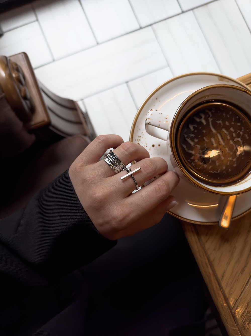 Серебряное кольцо "Брусок"