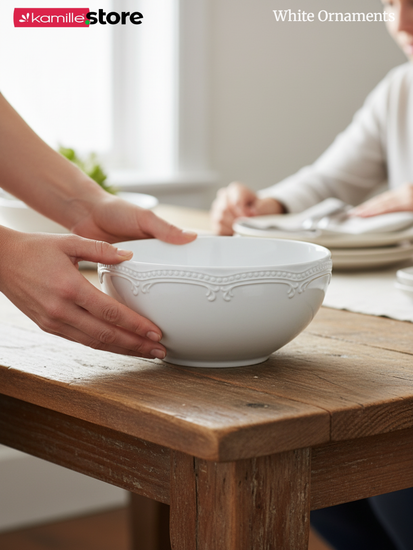 Тарелка суповая/салатник 14х7 см. набор 6 шт. "White Ornaments"