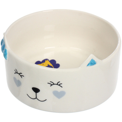 Миска керамическая «ЛАПУСИКИ», цвет голубой, 11,8*5,4см, 250мл