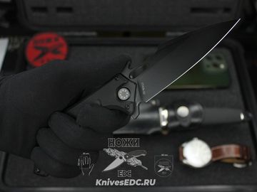 Складной нож НОКС Мангуст-2С (Black Red) 337-708406 c клинком из стали D2, рукоять G10