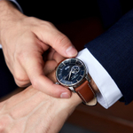 ZEPPELIN Automatic Mechanical Movement Men"s Watches Watch 40 Blue Dial Stainless Steel Case Cow Leather Strap