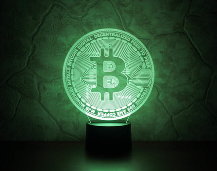 3Д-светильник "Биткоин" (Bitcoin)