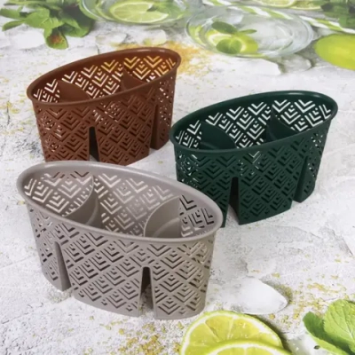 Подставка для столовых приборов пластиковая «Ромбы» 19*9*10см 3секции