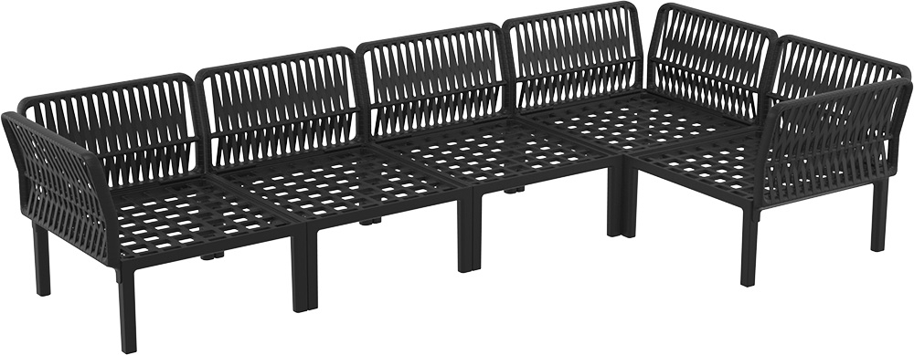 Комплект пластиковой мебели Siesta Contract Portofino Lounge Corner, черный, темно-серый