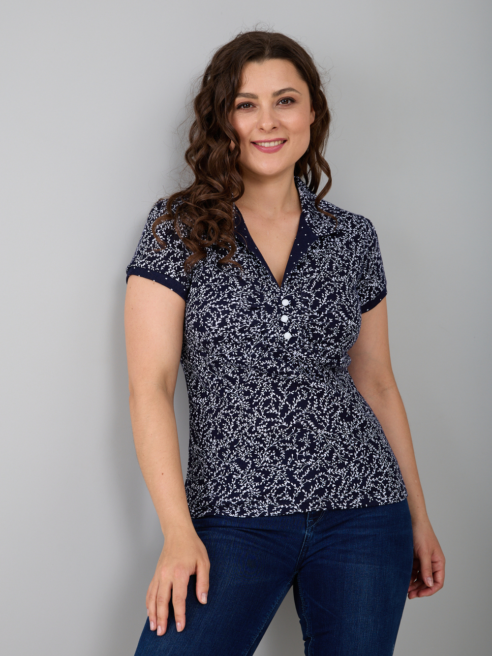 Блузка БЛ-115/веточки