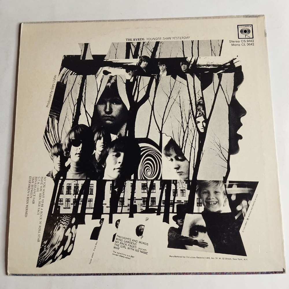 Винтажная виниловая пластинка LP The Byrds Younger Than Yesterday (USA 1974)