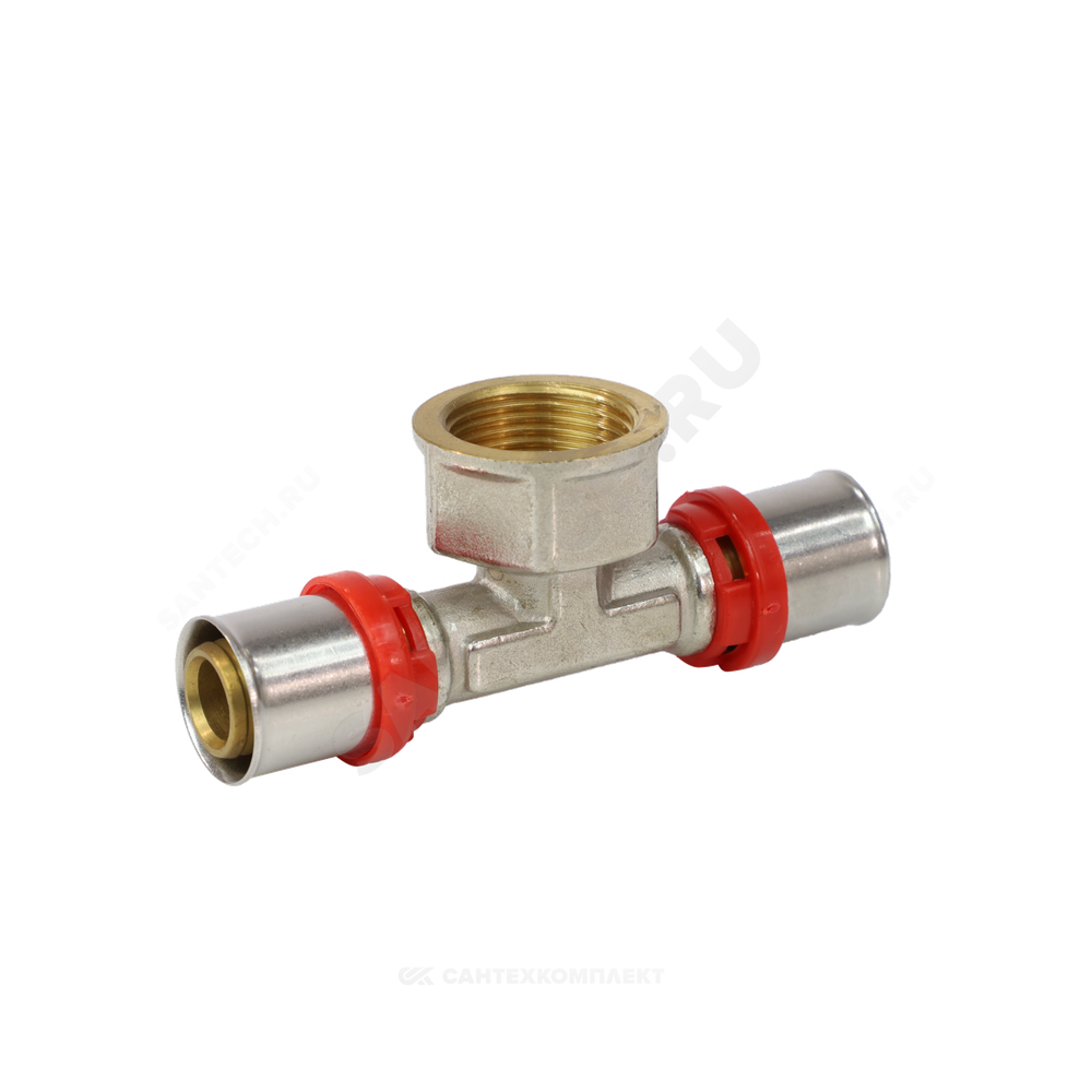 Тройник МП латунь никель пресс Дн 16х1/2"х16 ВР ГОСТ 32415-2013 8011 Aquasfera 8011-01