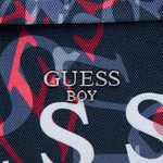 Рюкзак GUESS Темно-синий/Принт: разноцветные логотипы GUESS/Аппликация: белый треугольник-логотип Мальчик