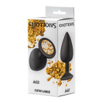 Анальная пробка 9,5см Lola Games Emotions Cutie Large Black Golden Crystal 4013-07Lola