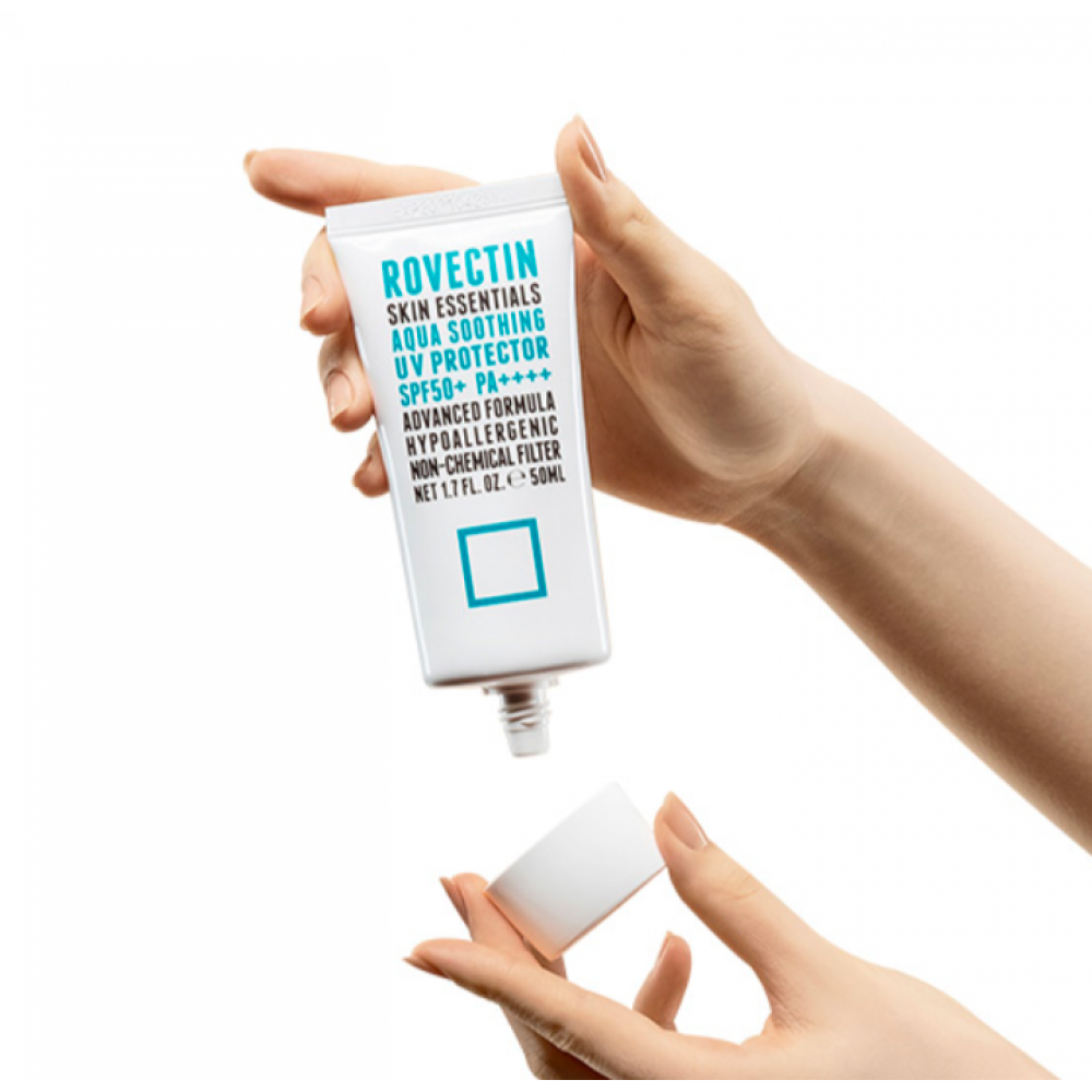 Rovectin Skin Essentials Aqua Soothing UV Protector 50мл SPF 50+ PA++++ cолнцезащитный увлажняющий крем