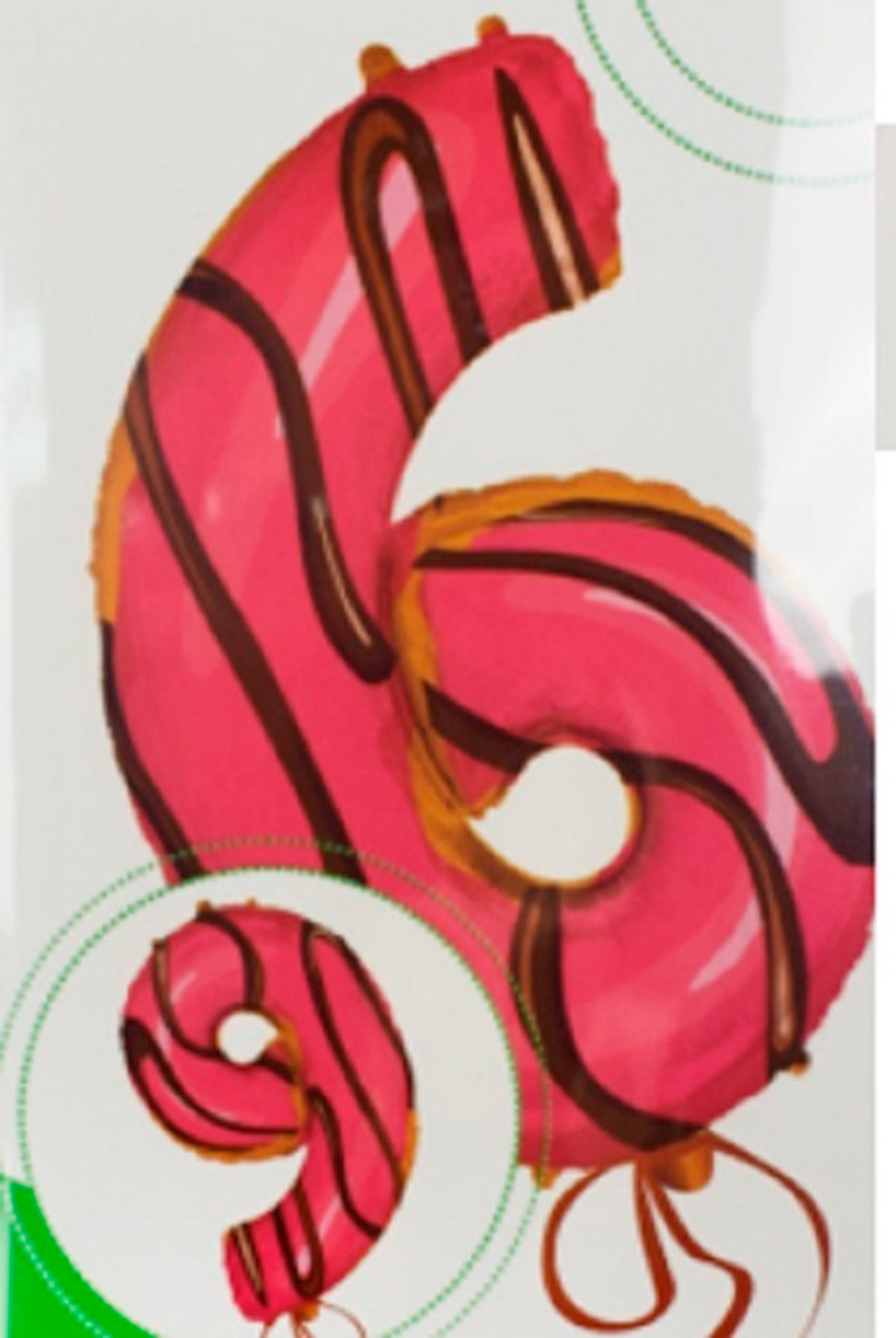 Шар фольга Цифра 6/9 Пончик 40"/102см с гелием