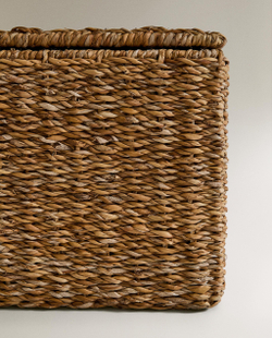 Zara Home Корзина из морской травы, цвет коричневый, 30 см