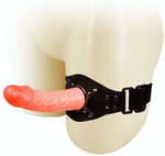 Телесный фаллос с креплением на ногу - 17 см. (Цвет: телесный)