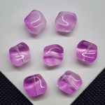 Бусина квадрат, волна, стеклянные, фуксия, сиреневый, 10мм, штучно