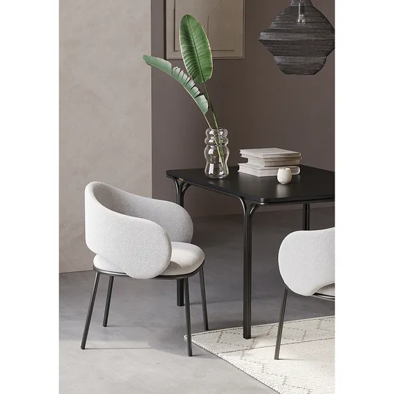 Стул Jude, серое букле, черные ножки