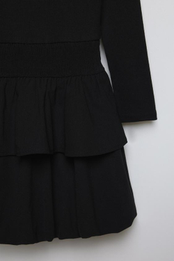 ZARA ПЛАТЬЕ ОБЪЕМНОГО КРОЯ В РУБЧИК, ЧЕРНЫЙ