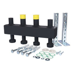 Коллектор котельной разводки STOUT DN20 - 1" на 2 контура 1" (черная сталь)