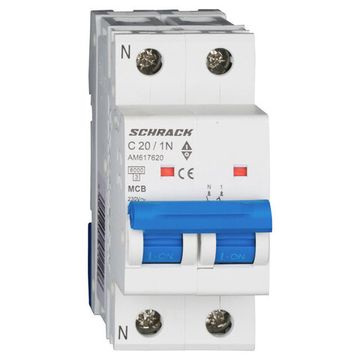 Автоматический выключатель Schrack Technik 1P+N C 20A 6kA Amparo AM617620--