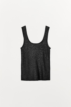 ZARA ТОП ИЗ 100% ШЕРСТИ, ЧЕРНЫЙ