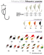 Мормышка вольфрамовая Spider 2440 "Мидия с ушком" (4мм, 1гр)