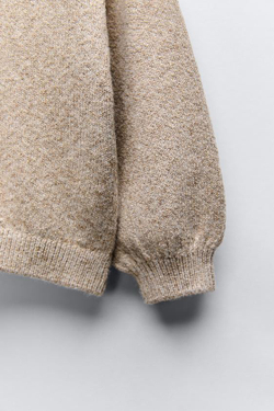 ZARA ТРИКОТАЖНЫЙ СВИТЕР, РЫЖЕВАТО-КОРИЧНЕВЫЙ