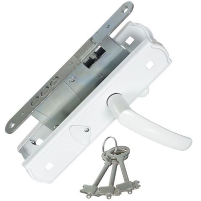 Замок врезной Avers, ЗВ9-4-1-4, ручка в комплект, сувальдный, бел