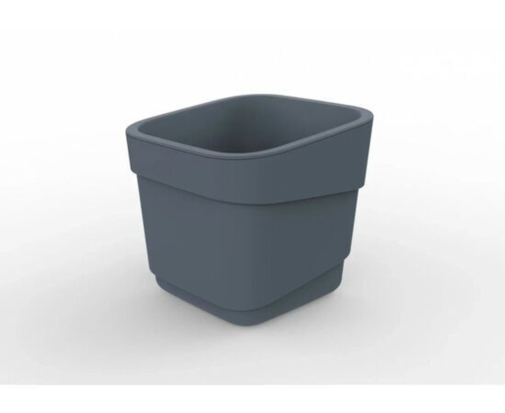Горшок для цветов Кашпо для уличных и комнатных растений пластиковое Hills 2,2 л d155 h145,5 мм серый С97405